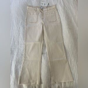 Cream Zara ankle pants